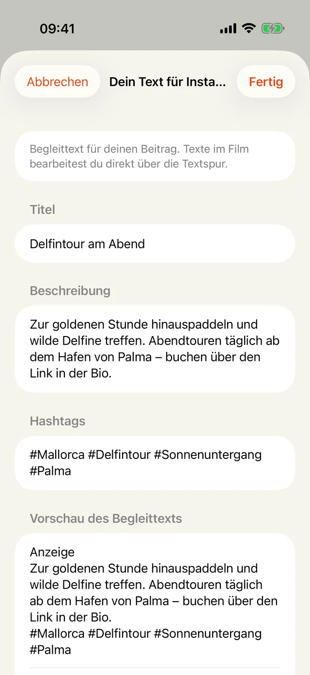 Fertiger Instagram-Begleittext mit Hashtags zum Kopieren.